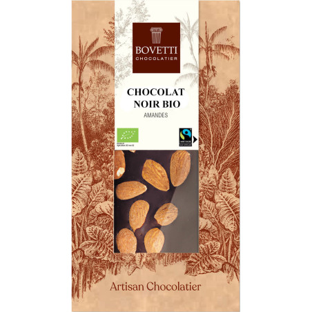BIO a fair trade horká čokoláda 73% s mandľami 100g