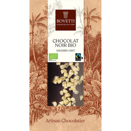 BIO a fair trade horká čokoláda 73% konfitovaný zázvor 100g