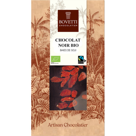 BIO a fair trade horká čokoláda 73% goji 100g