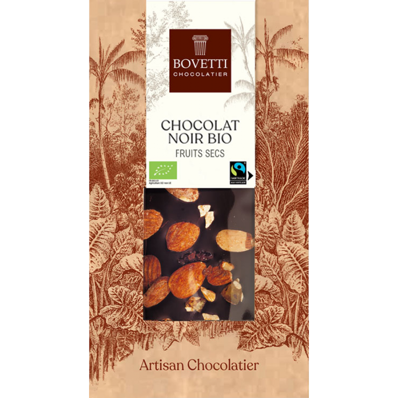 BIO a fair trade horká čokoláda 73% sušené ovocie 100g