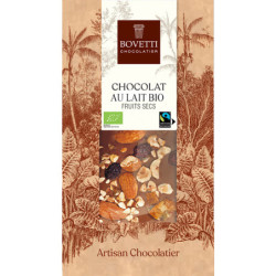 BIO a fair trade mliečna čokoláda sušené ovocie 100g