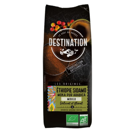 BIO káva moka Etiopia 100% arabica mletá 250 g