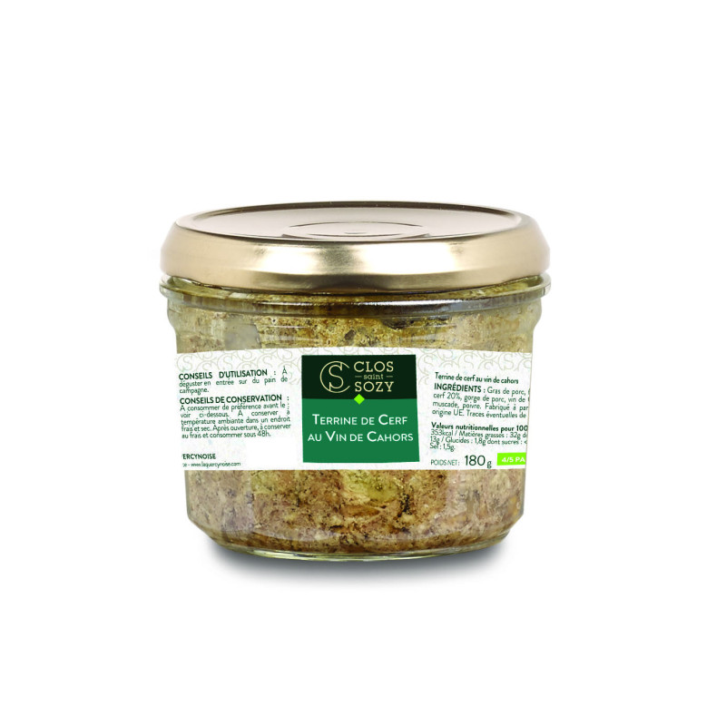 Terina z jeleňa s vínom z Cahors 180g