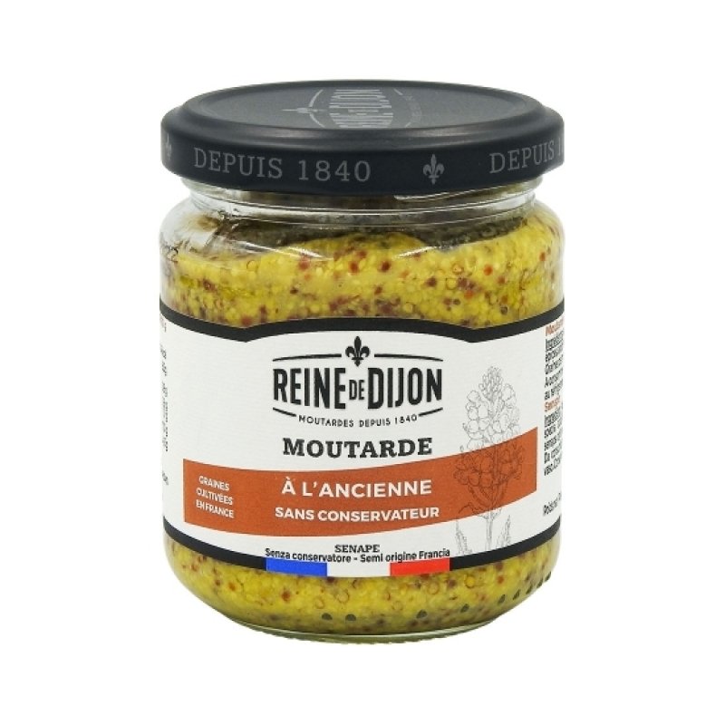 Reine de Dijon Horčica celozrnná podľa starodávnej receptúry, pohár 190g